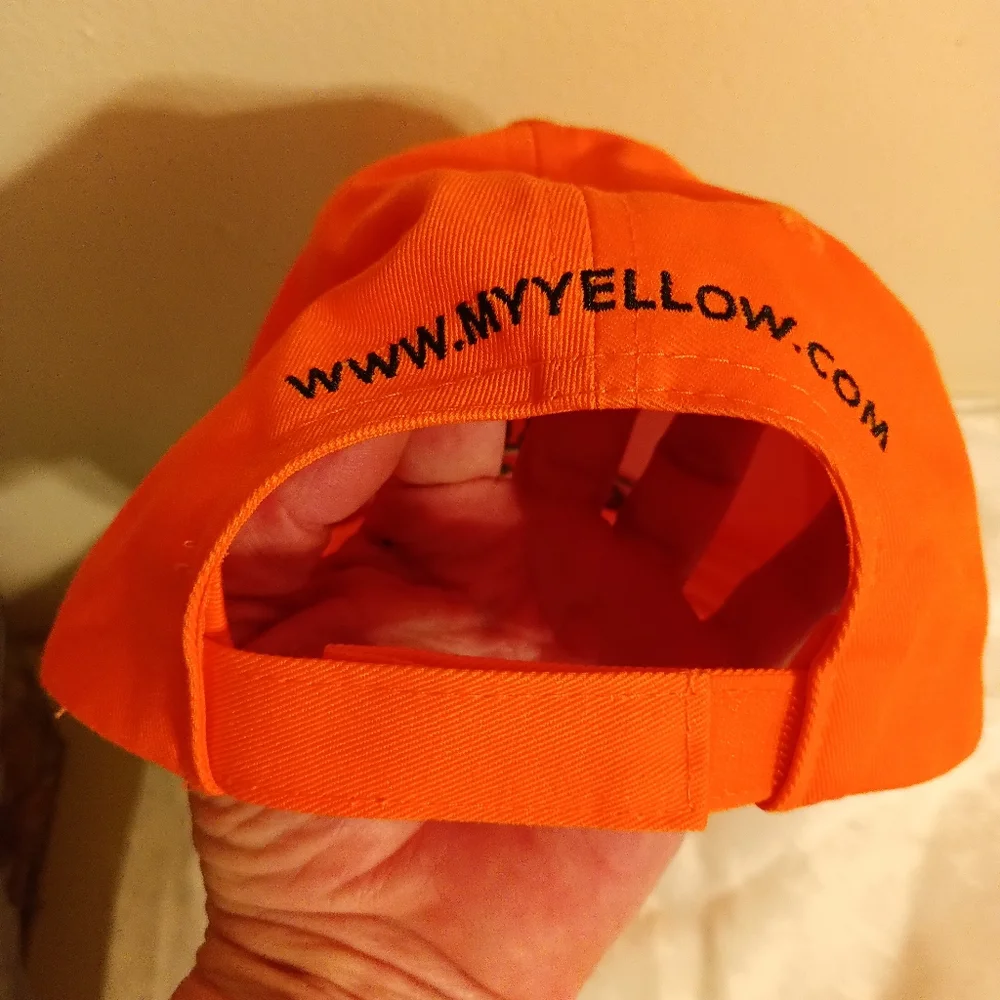 YELLOW Nascar racing orange and black hat